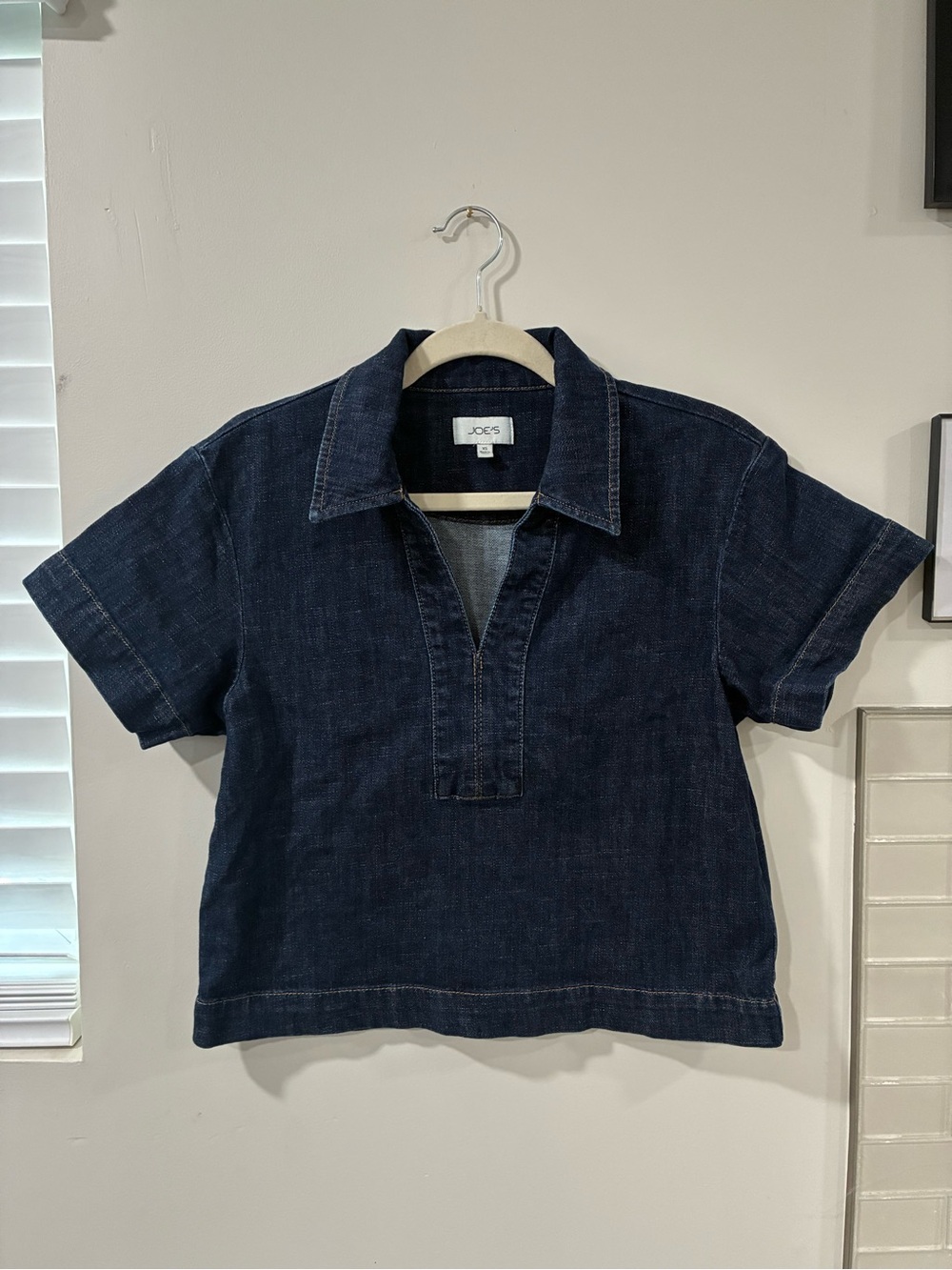 Joe's Jeans Dark Indigo Short-Sleeve Denim Polo